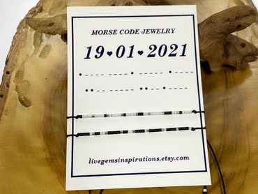 Bracelet personnalisé avec date et code morse