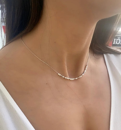 Silver Morse Code Necklace