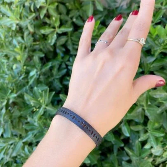 Bracelet en cuir personnalisé avec code morse