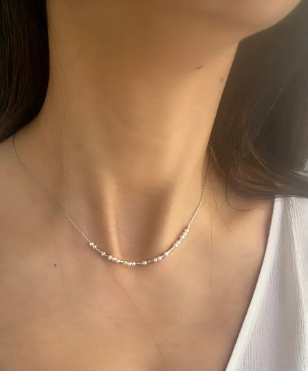 Silver Morse Code Necklace