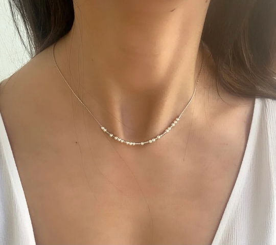 Silver Morse Code Necklace