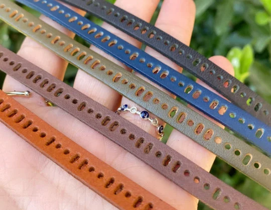 Bracelet en cuir personnalisé avec code morse